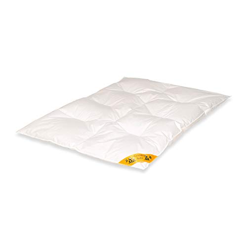 Traumschloss Baby Duo Daunenbettdecke Karo Step | kuschlig weiches Karo-Steppbett | Bezug aus feiner Mako-Einschütte (100% Baumwolle) | höchster Schlafkomfort | Weiß | 100 x 135 cm von Traumschloss