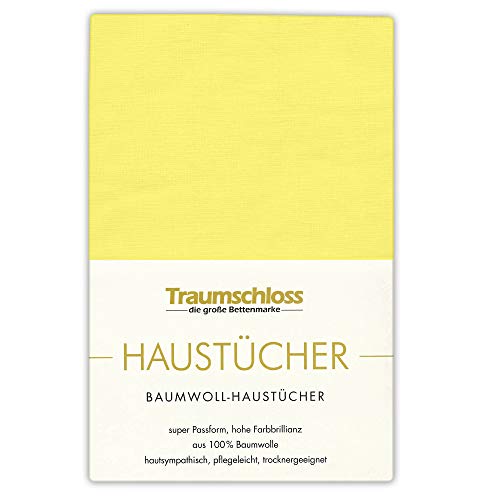 Traumschloss Betttuch »Haustuch« 100% Baumwolle | ohne Gummizug | gelb | 150x250cm von Traumschloss