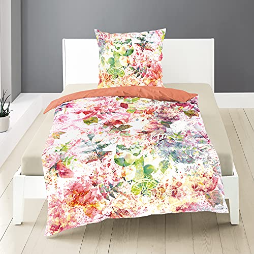 Traumschloss Bettwäsche »Mako-Satin« Bunte Blumen, Pflanzen und Muster, Digitaldruck, 155x220 & 80x80, 100% Baumwolle, mit Reißverschluss bestehend aus Kissen und Bettbezug von Traumschloss