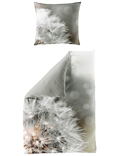 Traumschloss Bettwäsche »Mako-Satin« reifer Löwenzahn, Pusteblume, 155x220 & 80x80, 100% Baumwolle | Digitaldruck | Reißverschluss, bestehend aus Kissen und Bettbezug von Traumschloss