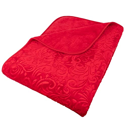 Traumschloss Deluxe Design Kuscheldecke Wohndecke aus Polyester in rot, 150x220cm, pflegeleicht von Traumschloss