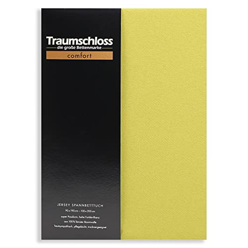 Traumschloss Spannbetttuch »Comfort« 100% Baumwolle | Edel-Jersey | bügelfrei | moos | 90-100x200cm von Traumschloss