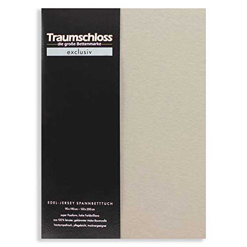 Traumschloss Spannbetttuch »Exclusiv« 100% Mako-Baumwolle | Edel-Jersey | hohe Farbbrillanz | Kiesel | 90-100x200cm von Traumschloss