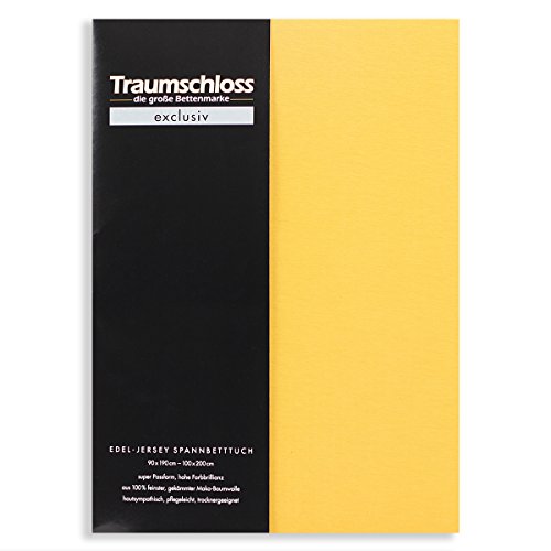 Traumschloss Spannbetttuch »Exclusiv« 100% Mako-Baumwolle | Edel-Jersey | hohe Farbbrillanz | Gold | 90-100x200cm von Traumschloss