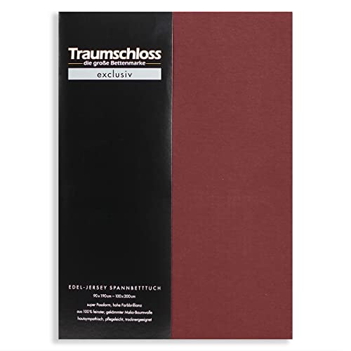 Traumschloss Spannbetttuch »Exclusiv« 100% Mako-Baumwolle | Edel-Jersey | hohe Farbbrillanz | Bordeaux | 90-100x200cm von Traumschloss