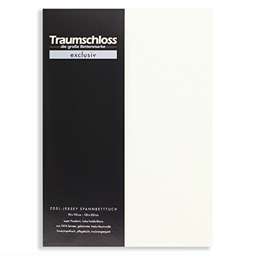 Traumschloss Spannbetttuch »Exclusiv« 100% Mako-Baumwolle | Edel-Jersey | hohe Farbbrillanz | Schnee | 90-100x200cm von Traumschloss