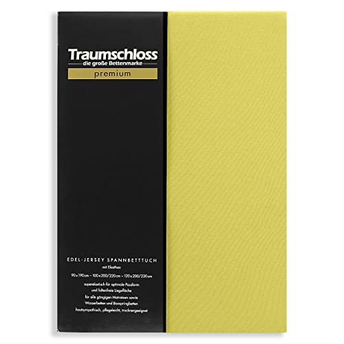 Traumschloss Spannbetttuch »Premium« Mako Baumwolle mit Elasthan | Edel-Jersey | samtweich & angenehm zur Haut | moos | 180-200x200-220cm von Traumschloss