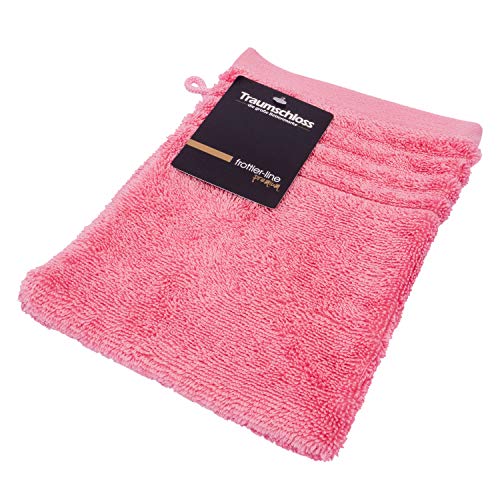 Traumschloss Frottier-Line Premium hautsympathischer Waschhandschuh aus 100% amerikanischer Supima Baumwolle 600g/m², Farbe:pink, Größe:16x21 von Traumschloss