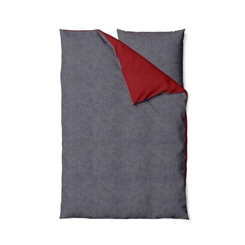 Traumschloss Melange Flanell Wende-Bettwäsche in rot, 100% Baumwolle, 200x200cm 80x80cm, mit Reißverschluss, Made IN Green by Oeko-TEX Traumschloss Melange Flanell Wende-Bettwäsche in rot, 100% Baumwolle, 200x200cm 80x80cm, mit Reißverschluss, Made IN Green by Oeko-TEX von Traumschloss