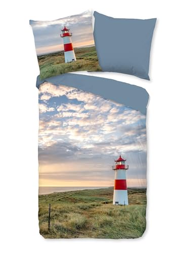 Traumschloss Renforcé Bettwäsche »Philip«, Leuchtturm, 135x200 & 80x80, 100% Baumwolle, atmungsaktiv & weich, Wendebettwäsche-Set mit Reißverschluss bestehend aus Kissen und Bettbezug von Traumschloss