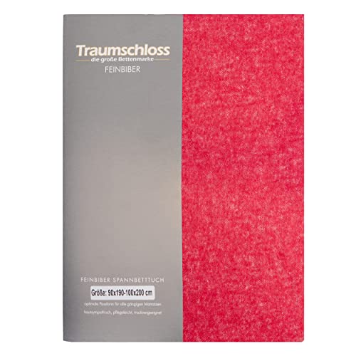 Traumschloss Spannbetttuch »Biber« 90% Baumwolle, 10% Polyester | Feinbiber-Ausführung für extra Wärme an kalten Tagen | Rubin | 140-160x200cm von Traumschloss