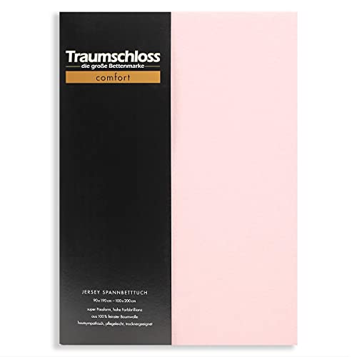 Traumschloss Spannbetttuch »Comfort« 100% Baumwolle | Edel-Jersey | bügelfrei | Puder (rosé) | 140-160x200cm von Traumschloss