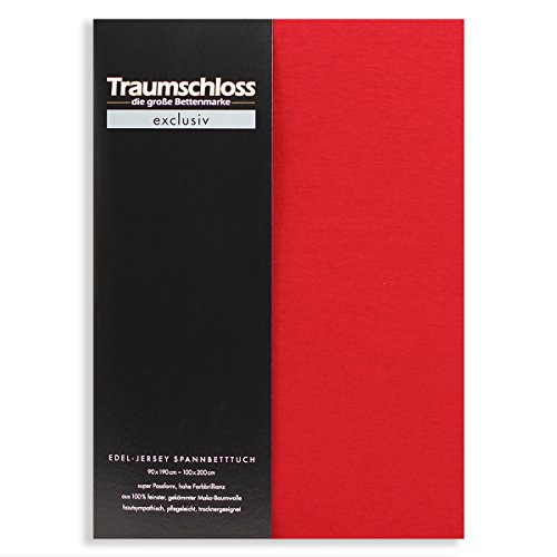 Traumschloss Spannbetttuch »Exclusiv« 100% Mako-Baumwolle | Edel-Jersey | hohe Farbbrillanz | Rubin | 140-160x200cm von Traumschloss