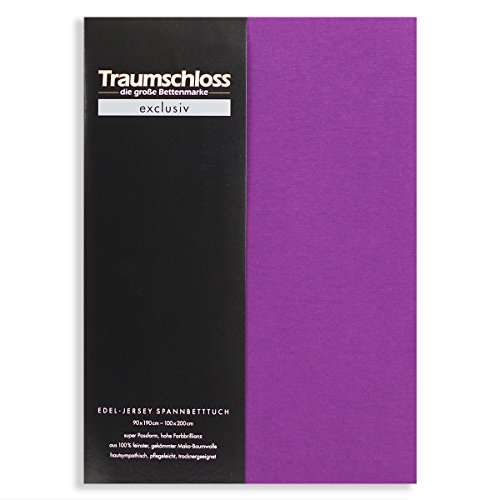 Traumschloss Spannbetttuch »Exclusiv« 100% Mako-Baumwolle | Edel-Jersey | hohe Farbbrillanz | violett | 140-160x200cm von Traumschloss