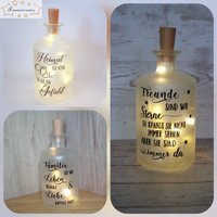 Erst 18.08. Verfügbar Beschriftete Und Beleuchtete Mattierte Geeiste Apothekerflasche Mit Spruch Als Geschenk Freunde Familie Sterne Licht von Traumsternchen