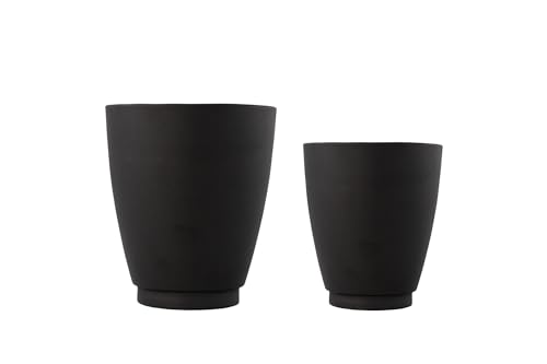 Trautesheim® Metall Übertopf Vase Blumentopf schwarz, Zwei Größen (20 und 25 cm) oder als Set (Set) von Trautesheim