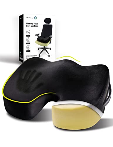 Travel Ease Verdicktes U-Form Sitzkissen, Memory-Schaum ergonomisches Sitzkissen für größere Personen, passend für Bürostuhl, Autositz, Gaming-Stuhl (Schwarz) von Travel Ease