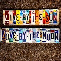 Boho Dekor. Boho. Lebe Durch Die Sonne, Liebe Den Mond. Hippie Nummernschild-Kunst. Geschenk Für Sie von TravelingSoulStudio