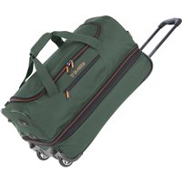 travelite Reisetasche "Basics, 55 cm, dunkelgrün", Duffle Bag Sporttasche mit Trolleyfunktion und Volumenerweiterung von Travelite