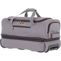 travelite Reisetasche "Basics, 55 cm, grau/orange", Duffle Bag Sporttasche mit Trolleyfunktion und Volumenerweiterung von Travelite