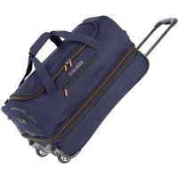 travelite Reisetasche "Basics, 55 cm, marine/orange", Duffle Bag Sporttasche mit Trolleyfunktion und Volumenerweiterung von Travelite