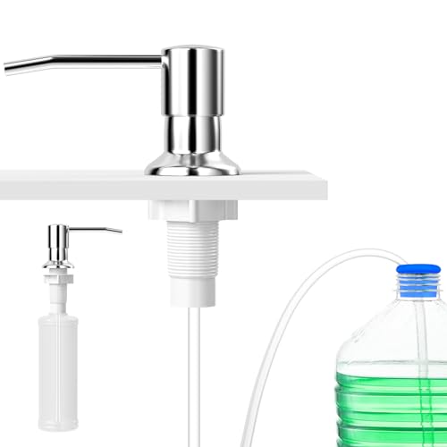Traxenta Edelstahl Seifenspender Pumpkopf, Küche Arbeitsplatte Spülmittelspender, Duschgel Pumpspender Spülmittel Spender, Dish Soap Dispenser Kitchen Spüli, 500ml Spulmitteldosierer Aufsatz von Traxenta