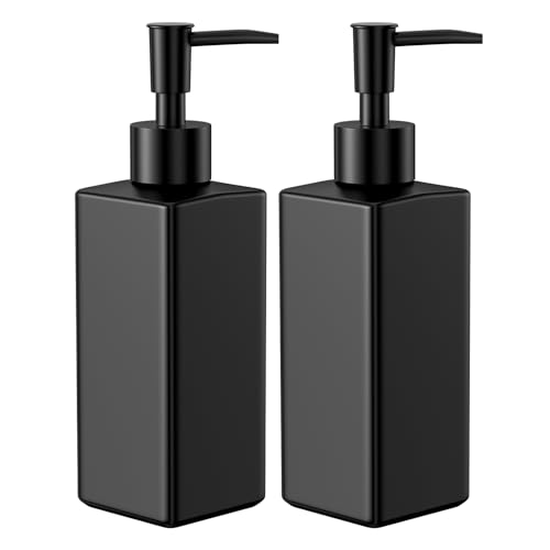 Traxenta Schwarz Glas Seifenspender Dusche, Spülmittelspender Die Küche Set, Shampoo Duschgel Spüli Flaschen Zum Spender, Badezimmer mit Etiketten Soap Dispenser, Square Duschgelspender für 350ml Traxenta Schwarz Glas Seifenspender Dusche, Spülmittelspender Die Küche Set, Shampoo Duschgel Spüli Flaschen Zum Spender, Badezimmer mit Etiketten Soap Dispenser, Square Duschgelspender für 350ml von Traxenta