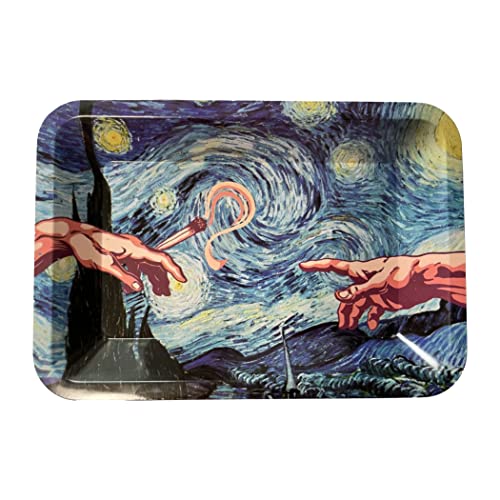 Rolltablett "Starry Night Hands" 12,7 x 17,8 cm Tabakrauchzubehör - Tray God von Tray God