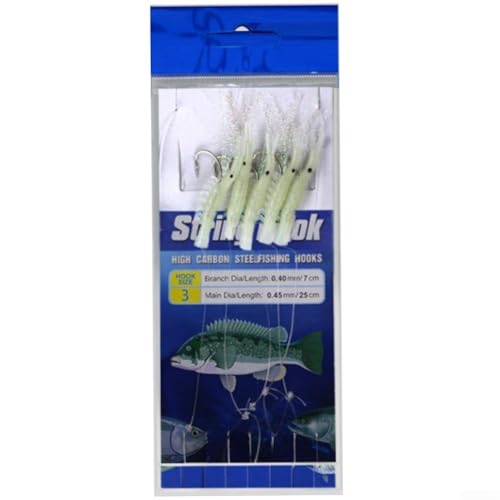 5-in-1 Leuchtende Angelköder mit Schnurhaken, um mehr Fische effizient anzulocken (3#) von Trayneel