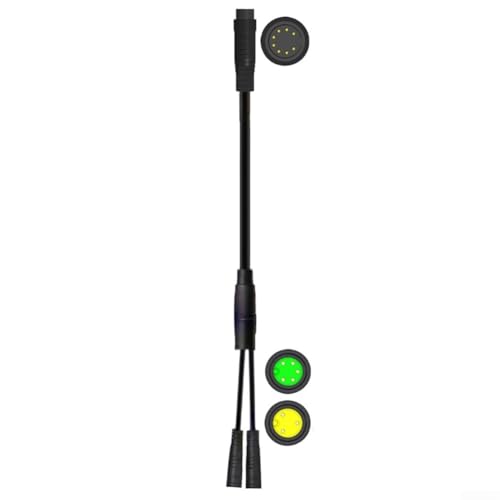 8-poliges auf 5-poliges Display-Kabel für Mountainbike-E-Bike mit 3-poligem Gasgriff und 1T2-Controllerkabel für KT Quantum-Controller mit wasserdichter Schnittstellenkompatibilität (1T2 725 mm) von Trayneel