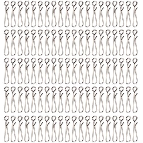 Angel-Edelstahl-Rig-Clips, 100 Stück, Anti-Verheddern, robust, Schnappgewicht Köder Wirbel (3#) von Trayneel