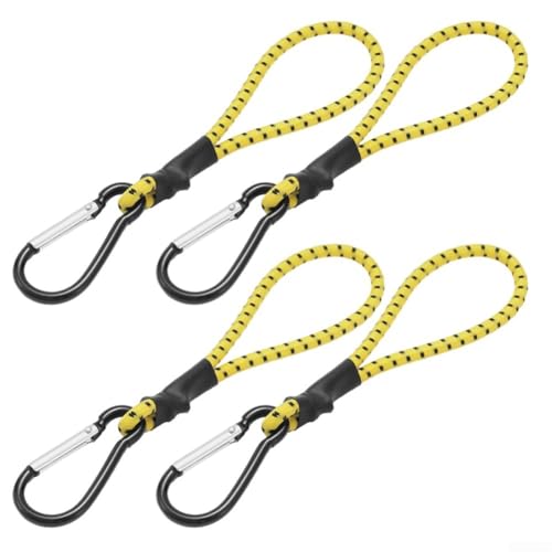 Robustes Zelt, elastische Seile mit Haken und Karabinern für den Außenbereich und Zubehör (Gelb) von Trayneel