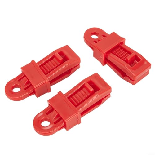 Vereinfachen Sie Ihre Einrichtung mit diesem 20-teiligen robusten Verschlussclip-Set für den Außenbereich (rot) von Trayneel