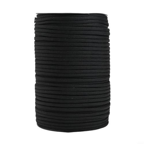 Zuverlässige Campingschnur aus robustem Nylon und Polypropylen, 100 m, für Outdoor-Aktivitäten und Wasserrettung (schwarz) von Trayneel