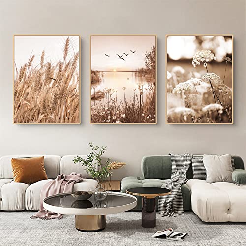 Trayosin 3er Poster Set Herbst Landschaft Natur- Bilder, Wandbilder Wohnzimmer,Bilder Schlafzimmer Wanddeko,Modern Bild für Wand Deko,Ohne Rahmen (40x50cm) von Trayosin