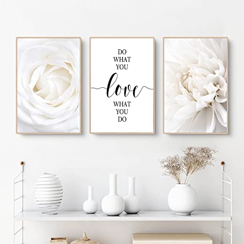 Trayosin 3er Premium Poster Set Aesthetic Bilder Hübsche Rose Romantische Blume Poster Wandkunst Leinwand Wandbilder Bilder für Wohnzimmer Schlafzimmer Decor ohne Rahmen (21x30cm) von Trayosin