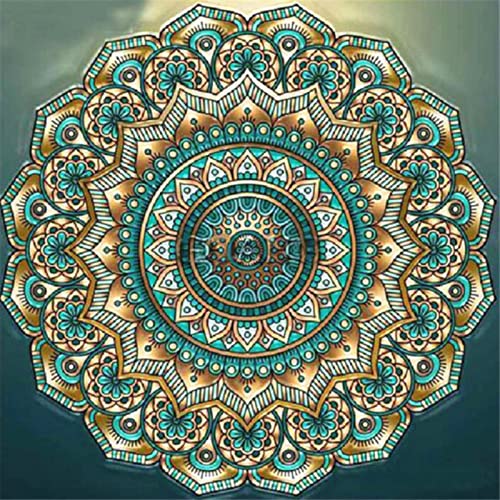 Trayosin 5D DIY Diamond Painting Kits Mandala, Vollbohrer Blumen Diamant Malerei Kits für Kinder Erwachsene, Diamant Stickerei Leinwand Bilder Malerei, Wohnwand Dekor (4Mandala,30x30cm) von Trayosin