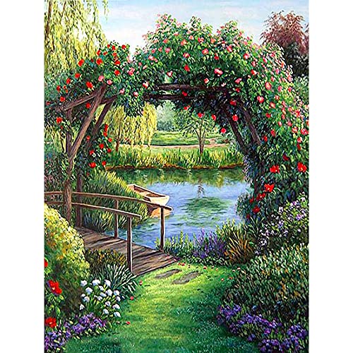 Trayosin 5D Diamond Painting Erwachsene Diamant Painting Bilder Daiments Painting Mit Diamond Painting Zubehör Landschaft Diamond Art Painting Bilder Für Indie Aesthetic Room Decor (Garten,30x40cm) von Trayosin