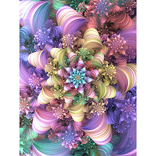 Trayosin 5D Diamond Painting Mandala Diamant Painting Bilder DIY Diamant Malerei Diamant Stickerei Leinwand Malerei Blume Bilder Vollbohrer für Erwachsene, Wand Dekor (B,40x50cm) von Trayosin