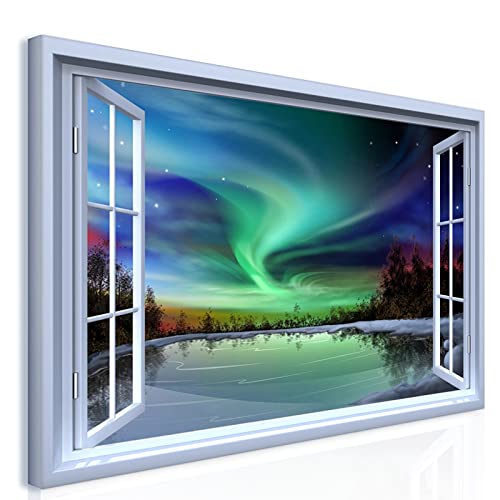 Trayosin Bilder Fensterblick Wasserfalllandschaft Moderne Bilder Leinwandbild Wohnzimmer Schlafzimmer Wanddeko Kunstdruck Poster,Ohne Rahmen Wandbilder (C,50x70cm) von Trayosin