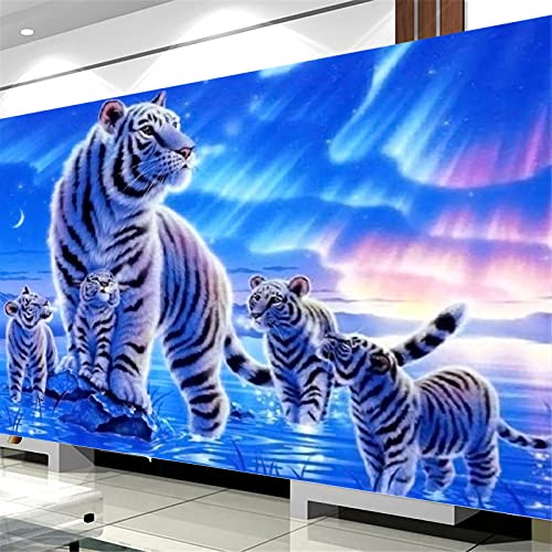 Trayosin DIY Diamond Painting Kit Tiger, Diamant Painting Bilder Groß für Erwachsene Kinder, 5D Diamant Malerei Strass Stickerei für Home Wall Decoration Geschenk (100x70cm) von Trayosin