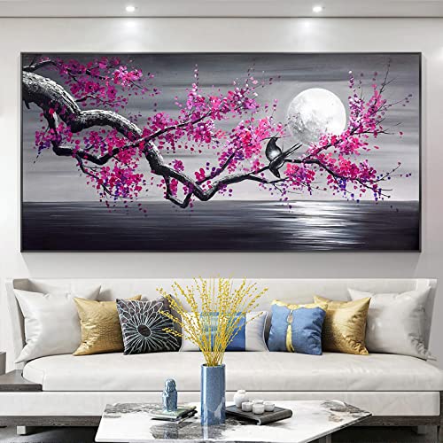 Trayosin Diamond Painting Erwachsene Blumen Diamant Painting Bilder Groß xxl Lila Blume Diamond Painting Set Full Drill Wandkunst Als Geschenk Und Wanddekoration Wohnzimmer Home Büro (100x40cm) von Trayosin