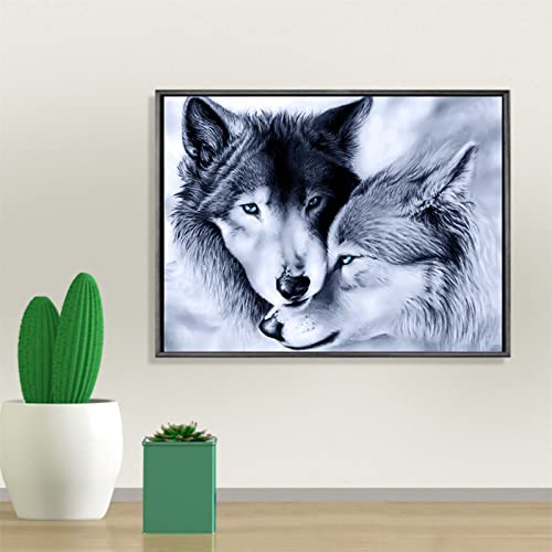 Trayosin Diamond Painting Tiere Set Diamond Painting Bilder Wolf, 5D Diamant Painting Bilder Erwachsene, 5D Diamond Painting Erwachsene Diamant Malerei Kits (A,30x40cm) von Trayosin