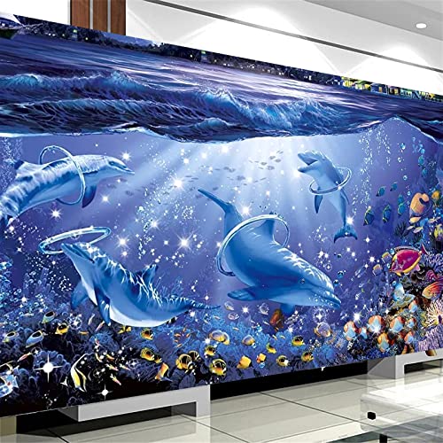 Trayosin Diamond Painting Unterwasserwelt Delfine, 5D DIY Diamant Malerei Kit Große Bohren Voll Set Bilder Mosaik kreuzstich Kristall Strass Stickerei Art für Home Décor Geschenk (150x80cm) von Trayosin