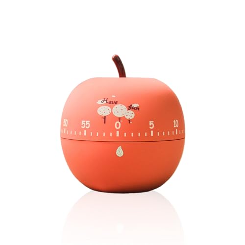 Trayosin Kreativer Apfelform Küchentimer, 60 Minuten Mechanischer Küchenwecker, Zeitmesser Küche Kurzzeitmesser für Alarm Sound Countdown Timer Kochen Steaming Manual Timer (Apfel) von Trayosin