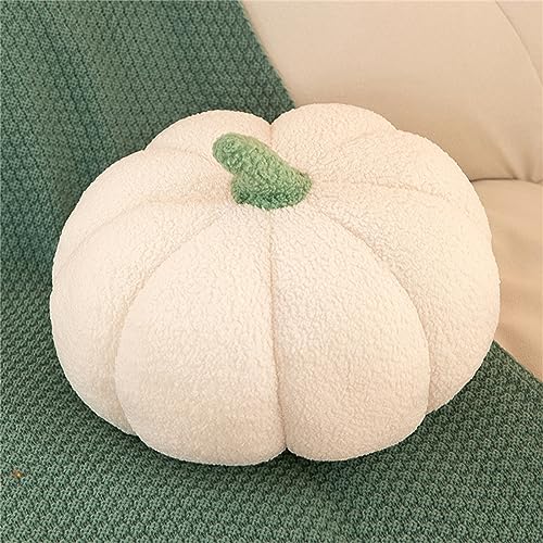 Trayosin Kürbis Wurfkissen 3D Plüsch Kürbis Dekokissen Kissen Plush Cushion Sofa Dekoration Halloween Decoration Heimdekoration (Weiß,40cm) von Trayosin