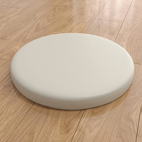 Trayosin Sitzkissen Rund Sitzkissen Stuhl Memory Foam aus Kunstleder Sitzkissen Boden Rund Sitzauflagen Dauerhaft rutschfest Gemütlich Sitzpolster für Tatami Garten Büro (Bonbon,30cm) von Trayosin