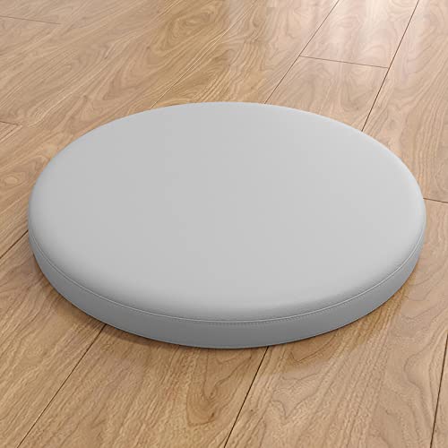 Trayosin Sitzkissen Rund Sitzkissen Stuhl Memory Foam aus Kunstleder Sitzkissen Boden Rund Sitzauflagen Dauerhaft rutschfest Gemütlich Sitzpolster für Tatami Garten Büro (Galaxie-Grau,30cm) von Trayosin