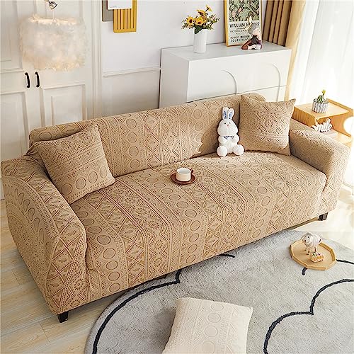 Trayosin Sofa Sitzkissenbezug Stretch Sofabezug, 1 2 3 4-Seater Universal Elastisch Sofa Seat Cover, rutschfest Sofa Überzug Schonbezug für Sofakissen L-Förmig (Khaki,Größe 1-Sitzer(Länge 90-140 cm)) von Trayosin