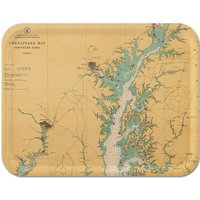 1916 Chesapice Bay Vintage Seekarte Tablett | Coastal Nautical Decor Tv Tabletts Servierplatten - 16 "x 12" Frühstückstablett Wohnkultur 1916 Chesapice Bay Vintage Seekarte Tablett | Coastal Nautical Decor Tv Tabletts Servierplatten - 16 "x 12" Frühstückstablett Wohnkultur von Trays4Us